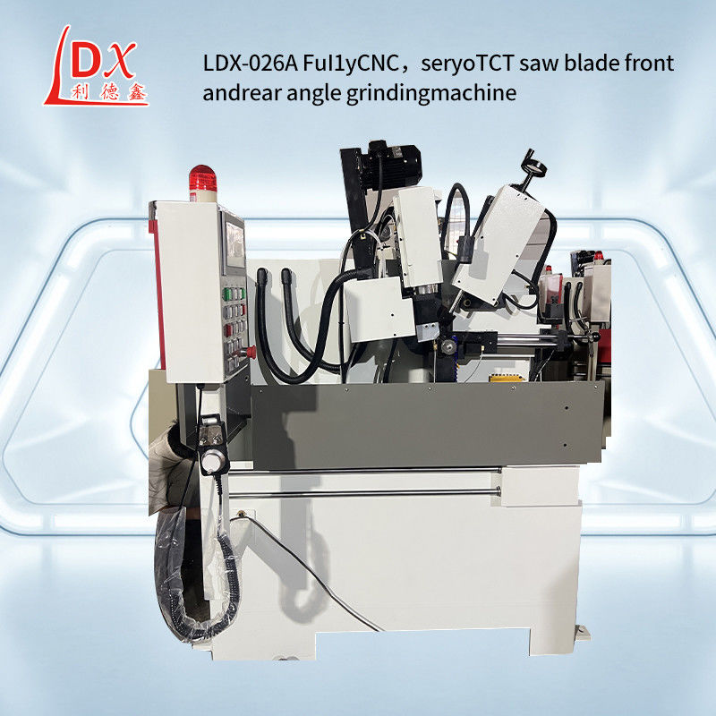 LDX-026A সার্ভো ফিড এনসি টিসিটি সার্কুলার সেগ ব্লেড ফ্রন্ট এবং রিয়ার এঙ্গেল গ্রিলিং মেশিন