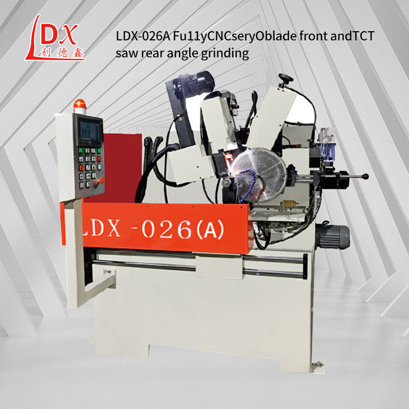 LDX-026A সম্পূর্ণ সিএনসি সার্কুলার সেগ ব্লেড ফ্রন্ট এবং রিয়ার এঙ্গেল গ্রিলিং মেশিন প্রস্তুতকারক
