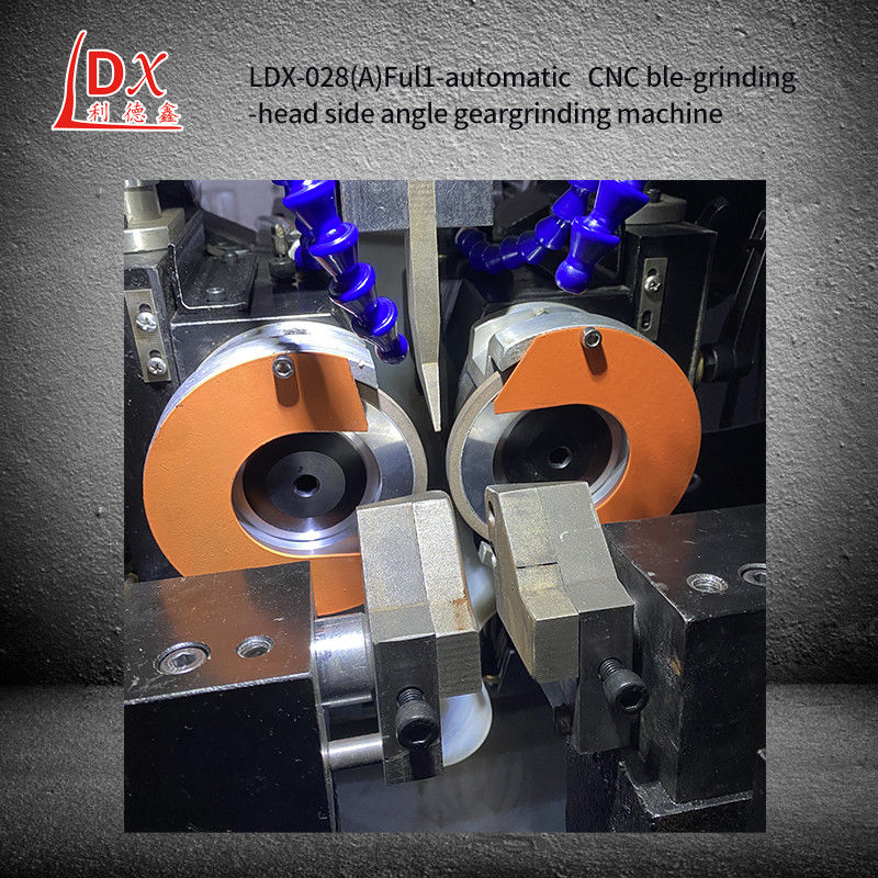 LDX-028A সম্পূর্ণ সিএনসি ডাবল গ্রিলিং হেড বৃত্তাকার দেখেছি ব্লেড সাইড এঙ্গেল ধারক মেশিন